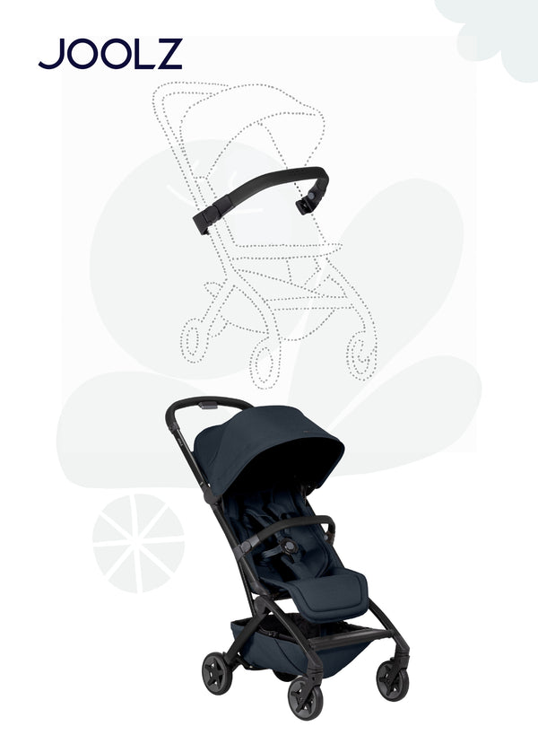 Aer² Foldable Bumper Bar for Stroller | Extra Cozy & Secure | Easy One-Hand Use | Quick Fold | Stylish Design | Safe for Toddlers | Compatible with Joolz Aer² | 10 x 50 x 8 CM - black
