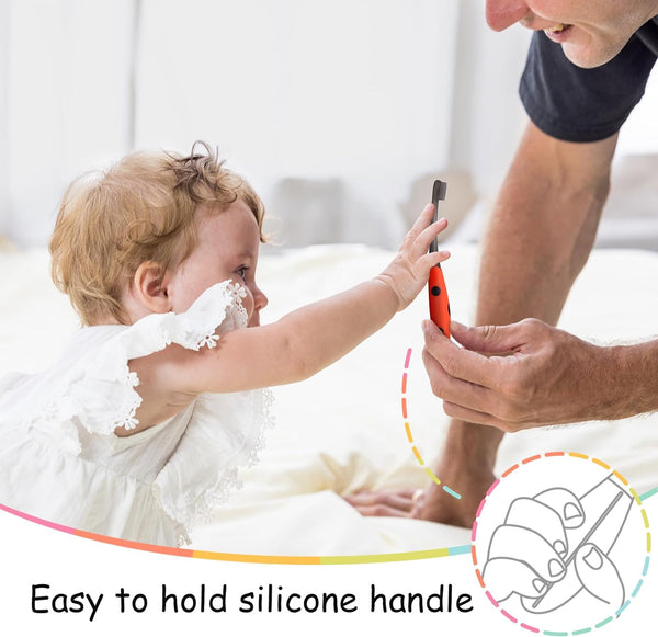 Mombella Ladybug Baby Silicone Training Toothbrush for 6+ Months – Soft BPA-Free Silicone, Gentle Bristles for Teething Relief & Oral Care, Safe and Fun Design