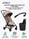 Lightweight Aer2 Baby Stroller with Bumper Bar & Cup Holder | Easy Fold One-Hand | Newborn to Toddler Travel Buggy | Comfortable Reclining Seat | 83×45×105 CM - Sandy Taupe