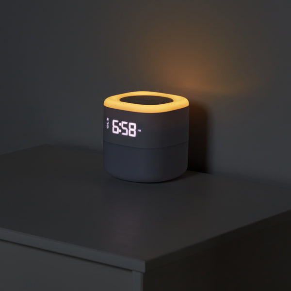 Frida Baby 3-in-1 Alarm Clock + Sound Machine + Nightlight | Wake Up Light Sunrise Alarm Clock, White Noise Soother, Sleep Trainer, Nursery + Toddler + Kids Bedroom (Bluetooth)