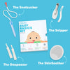 Frida Baby Basics Kit | Baby Essentials Kit Includes Nasal Aspirator Snotsucker, NailFrida Nail Files, Windi Gas Relief, DermaFrida Bath Brush + Silicone Carry Case