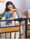Home Accents Extra Tall Designer Baby Gate – Stylish Safety for Your Home | Pressure Mount & Walk-Through Door | Secure & Durable Metal Frame with Wood Accents