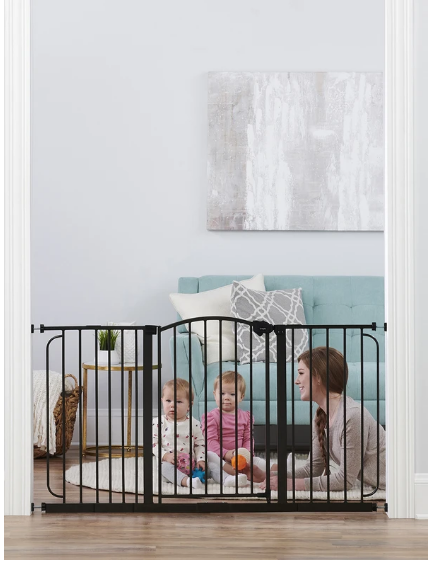 Regalo 58-Inch Extra Tall Arched Baby Gate – Walk-Thru Safety Gate with Bronze Finish, Pressure & Wall Mount, 4-Inch Extension, Secure & Stylish Protection