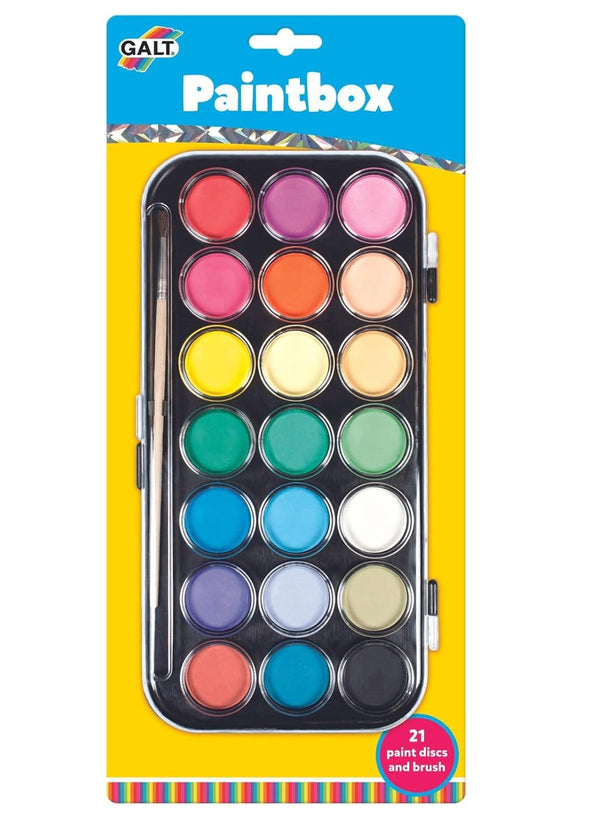 Paintbox Set | 21 Paint Discs | Watercolour Painting Kit | Includes Paintbrush | Ideal for Young Artists | Creative Fun | Ages 6+ | Easy-to-Use