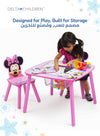 Minnie Mouse Kids Table & Chair Set with Storage Basket | Activity Study Craft Table for Girls | Pink Design | Durable Wood Build | 65.9x65.5x8.9 CM | Ages 3+