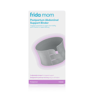 Frida Mom Belly Binder: Postpartum Recovery, Abdominal Support for Natural Delivery & C-Section Recovery, 23cm High Adjustable Compression Wrap