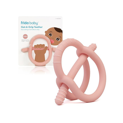Silicone Baby Teether for Sore Gums | Easy-Hold Wrist-Hugging Design | Multiple Textures for Front & Back Teeth | BPA-Free | Pink | 14.6 x 4.8 x 16.5 CM