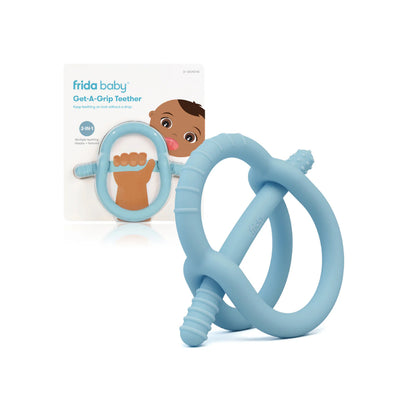 Silicone Baby Teether for Sore Gums | Easy-Hold Wrist-Hugging Design | Multiple Textures for Front & Back Teeth | BPA-Free | Blue | 14.6 x 4.8 x 16.5 CM