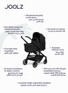 Joolz Hub² Carrycot for Stroller – Lightweight, Foldable & Travel-Friendly Baby Bassinet, Breathable Mattress, Ventilated Sun Hood, Newborn Comfort (0-6M) – Space Black