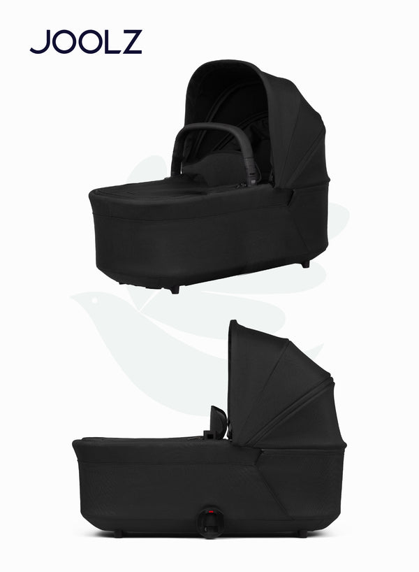 Joolz Hub² Carrycot for Stroller – Lightweight, Foldable & Travel-Friendly Baby Bassinet, Breathable Mattress, Ventilated Sun Hood, Newborn Comfort (0-6M) – Space Black
