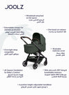 Joolz Hub² Carrycot for Stroller | Lightweight & Foldable Baby Bassinet | Breathable Mattress & Ventilated Sun Hood | Newborn Comfort 0-6 Months | Forest Green | Travel-Friendly