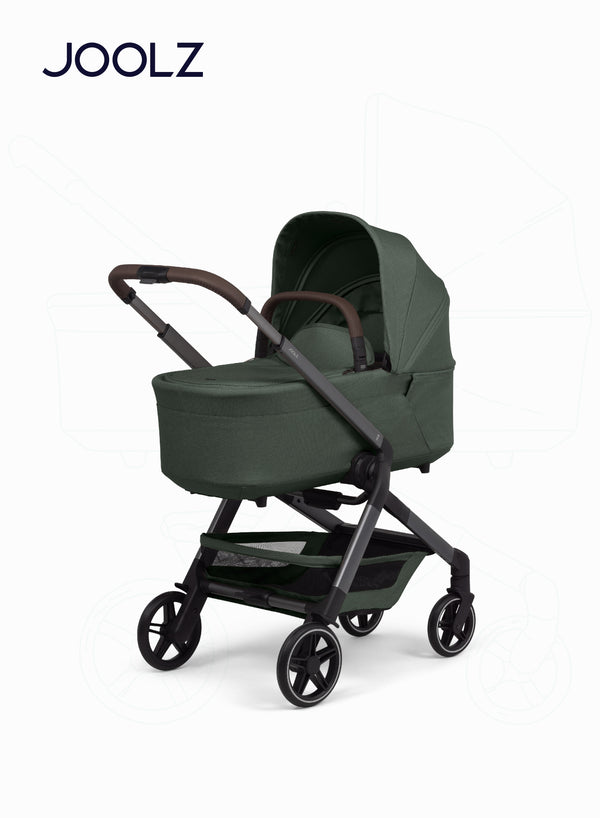 Joolz Hub² Carrycot for Stroller | Lightweight & Foldable Baby Bassinet | Breathable Mattress & Ventilated Sun Hood | Newborn Comfort 0-6 Months | Forest Green | Travel-Friendly