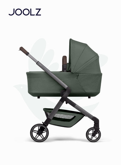 Joolz Hub² Carrycot for Stroller | Lightweight & Foldable Baby Bassinet | Breathable Mattress & Ventilated Sun Hood | Newborn Comfort 0-6 Months | Forest Green | Travel-Friendly