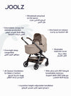 Hub² Carrycot for Stroller | Lightweight & Foldable Baby Bassinet | Breathable Mattress & Ventilated Sun Hood | Newborn Comfort 0-6 Months | Forest Green | Travel-Friendly - Sandy taupe