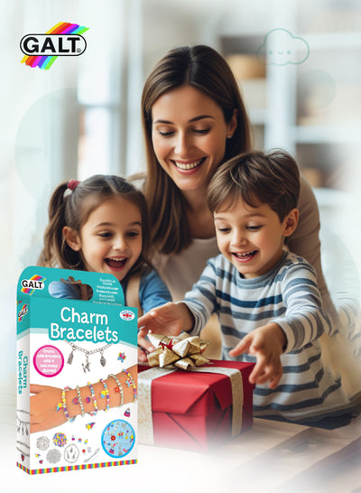 Charm Bracelets Jewellery Kit for Kids | DIY Beaded & Metal Charms | Complete Craft Set with Beads Needle Cotton Chain | 15.1x3.5x26.5 CM | Age 5+ | Gift Ready