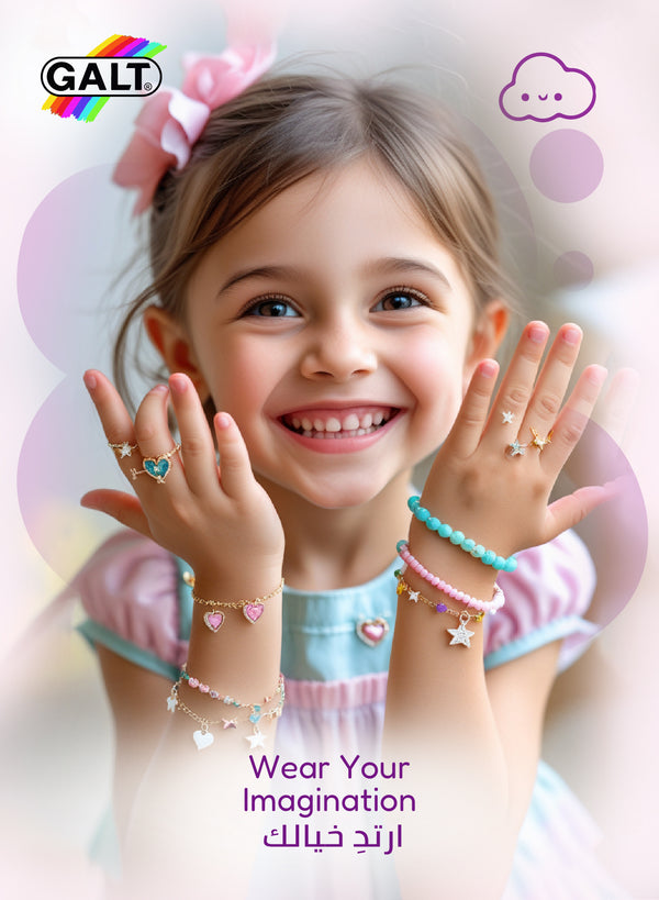 DIY Charm Jewellery Kit for Girls | 18 Metal Charms | Colorful Beads & Bracelets | Fun Craft Set | Ages 8+ | 23 x 5 x 23.01 CM | Jewellery Making Gift Set