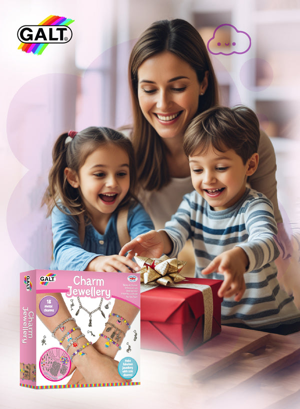 DIY Charm Jewellery Kit for Girls | 18 Metal Charms | Colorful Beads & Bracelets | Fun Craft Set | Ages 8+ | 23 x 5 x 23.01 CM | Jewellery Making Gift Set