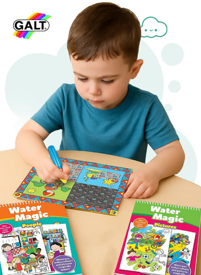 Water Magic Gift Set | Reusable Picture & Pattern Books | Includes 2 Water Pens, 2 Placemats | Mess-Free Creative Fun for Kids 3+ | 20x15 & 30x23 CM Boards | Travel-Friendly