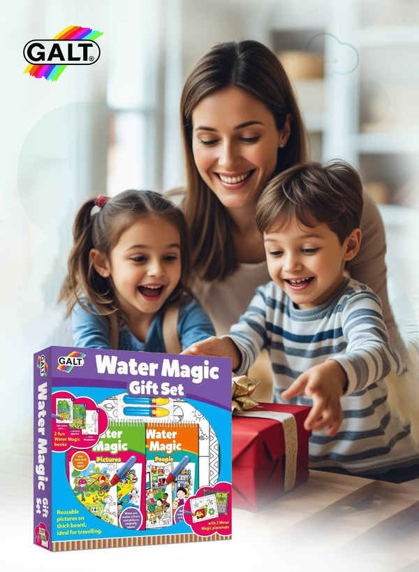 Water Magic Gift Set | Reusable Picture & Pattern Books | Includes 2 Water Pens, 2 Placemats | Mess-Free Creative Fun for Kids 3+ | 20x15 & 30x23 CM Boards | Travel-Friendly