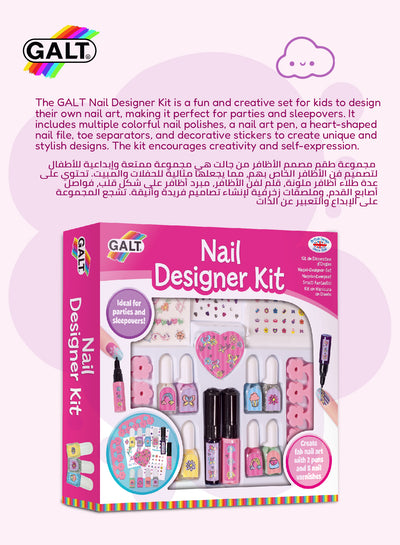 Nail Art Kit for Kids | 8 Polishes 2 Pens Stickers & More | Safe DIY Beauty Set | Perfect for Parties & Sleepovers | Fun Fashion Toy | 23.1 x 5.1 x 23.1 cm