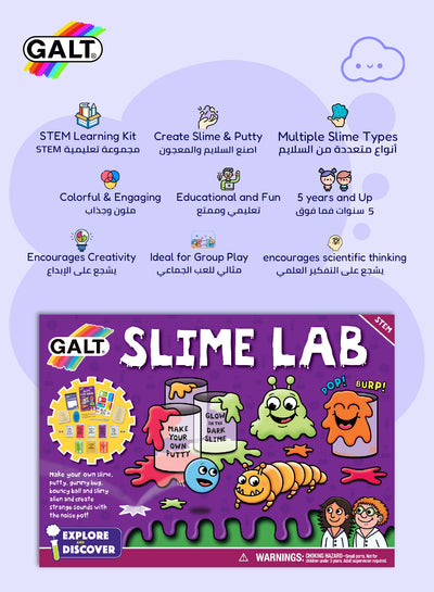 Slime Lab Science Kit for Kids | Glow Putty | Gummy Bugs | Noise Pot | STEM Learning Fun | 30.98 x 7 x 21.99cm