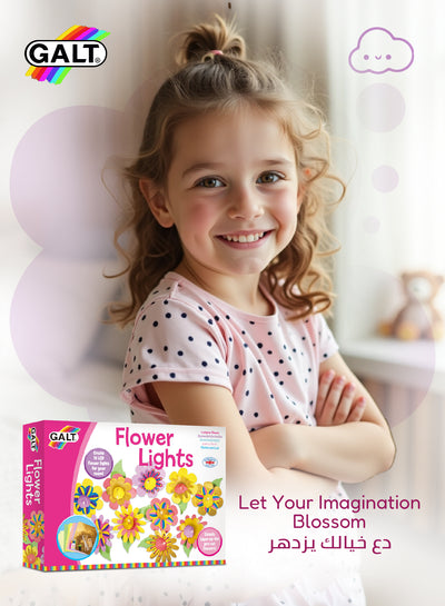 DIY Flower Lights Craft Kit for Kids | Create 10 LED Floral Lights | Art & Activity Pack with Mini Pens | Room Décor Project | 27.99 x 5 x 19.98 cm | Ages 7+