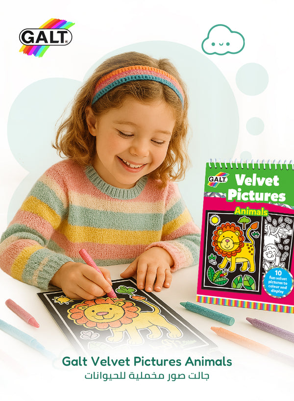 Velvet Pictures – Animals | Fun Coloring Book for Kids 4+ | 10 Animal Velvet Pictures | A5 Spiral Bound | Creative Activity for Kids | 14.8x21 cm | Color & Display