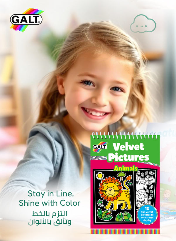 Velvet Pictures – Animals | Fun Coloring Book for Kids 4+ | 10 Animal Velvet Pictures | A5 Spiral Bound | Creative Activity for Kids | 14.8x21 cm | Color & Display