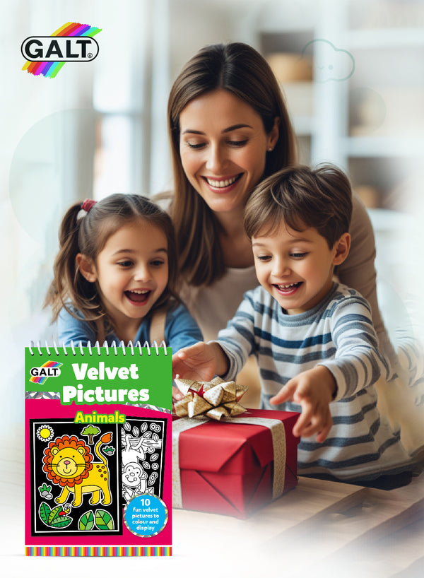 Velvet Pictures – Animals | Fun Coloring Book for Kids 4+ | 10 Animal Velvet Pictures | A5 Spiral Bound | Creative Activity for Kids | 14.8x21 cm | Color & Display
