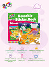 Reusable Dinosaur Sticker Book | 150 Stickers | 8 Colorful Scenes | Ages 3+ | Fun and Engaging Activity for Toddlers | Ideal for Travel | Great Gift Idea | 16.99 x 0.5 x 12.49 cm