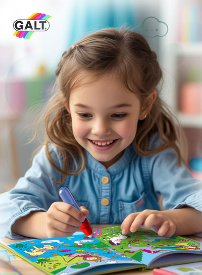 Magical Water Colouring Book | Unicorn-Themed Activity Kit for Kids Age 3+ | Reusable Pages with Refillable Water Pen | 14.5 x 1.5 x 26.5 CM | Mess-Free Fun Learning