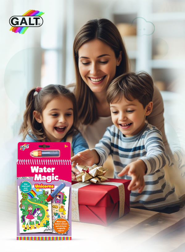 Magical Water Colouring Book | Unicorn-Themed Activity Kit for Kids Age 3+ | Reusable Pages with Refillable Water Pen | 14.5 x 1.5 x 26.5 CM | Mess-Free Fun Learning