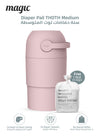 MAGIC - THOTH M Diaper Pail | Odorless & Telescopic | Toilet Lid | Free Roll of 15 Bags - Blush Pink