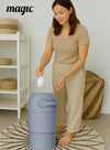 MAGIC - THOTH M Diaper Pail | Odorless & Telescopic | Toilet Lid | Free Roll of 15 Bags - Pigeon Blue