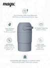 MAGIC - THOTH M Diaper Pail | Odorless & Telescopic | Toilet Lid | Free Roll of 15 Bags - Pigeon Blue