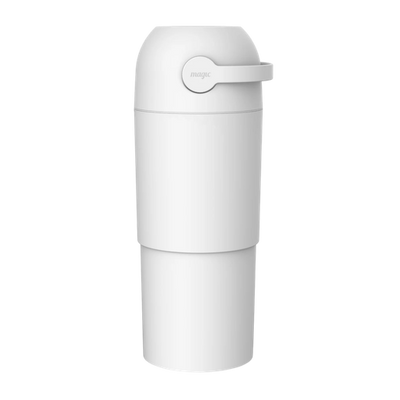 MAGIC - THOTH L Diaper Pail | Odorless & Telescopic | 2nd Life Concept: Converts to Potty Trainer, Kitchen Waste Bin, or Toilet Lid | Free Roll of 15 Bags - White