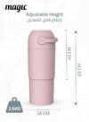 MAGIC - THOTH L Diaper Pail | Odorless & Telescopic | 2nd Life Concept: Converts to Potty Trainer, Kitchen Waste Bin, or Toilet Lid | Free Roll of 15 Bags - Blush Pink