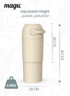 MAGIC - THOTH L Diaper Pail | Odorless & Telescopic | 2nd Life Concept: Converts to Potty Trainer, Kitchen Waste Bin, or Toilet Lid | Free Roll of 15 Bags - Beige