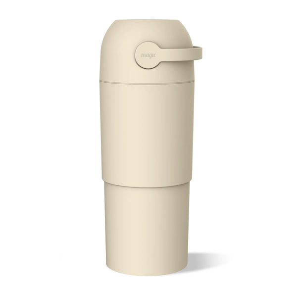 MAGIC - THOTH L Diaper Pail | Odorless & Telescopic | 2nd Life Concept: Converts to Potty Trainer, Kitchen Waste Bin, or Toilet Lid | Free Roll of 15 Bags - Beige