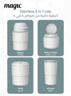 MAGIC - HEKA M Diaper Pail | Odorless &amp; Telescopic | 35 Diaper Capacity | 2nd Life Concept: Converts to Potty Trainer, Kitchen Waste Bin, or Toilet Lid | Free Roll of 15 Bags - White