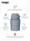MAGIC - HEKA M Diaper Pail | Odorless &amp; Telescopic | 35 Diaper Capacity | 2nd Life Concept: Converts to Potty Trainer, Kitchen Waste Bin, or Toilet Lid | Free Roll of 15 Bags - Pigeon Blue