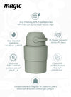 MAGIC - HEKA M Diaper Pail | Odorless &amp; Telescopic | 35 Diaper Capacity | 2nd Life Concept: Converts to Potty Trainer, Kitchen Waste Bin, or Toilet Lid | Free Roll of 15 Bags - Lichen