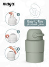 MAGIC - HEKA M Diaper Pail | Odorless &amp; Telescopic | 35 Diaper Capacity | 2nd Life Concept: Converts to Potty Trainer, Kitchen Waste Bin, or Toilet Lid | Free Roll of 15 Bags - Lichen