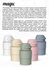 MAGIC - HEKA M Diaper Pail | Odorless &amp; Telescopic | 35 Diaper Capacity | 2nd Life Concept: Converts to Potty Trainer, Kitchen Waste Bin, or Toilet Lid | Free Roll of 15 Bags - Lichen