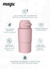 MAGIC - HEKA L Diaper Pail | Odorless &amp; Telescopic | 45 Diaper Capacity | 2nd Life Concept: Converts to Potty Trainer, Kitchen Waste Bin, or Toilet Lid | Free Roll of 15 Bags - Blush Pink