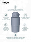 MAGIC - HEKA L Diaper Pail | Odorless &amp; Telescopic | 45 Diaper Capacity | 2nd Life Concept: Converts to Potty Trainer, Kitchen Waste Bin, or Toilet Lid | Free Roll of 15 Bags - Pigeon Blue