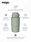 MAGIC - HEKA L Diaper Pail | Odorless &amp; Telescopic | 45 Diaper Capacity | 2nd Life Concept: Converts to Potty Trainer, Kitchen Waste Bin, or Toilet Lid | Free Roll of 15 Bags - Lichen