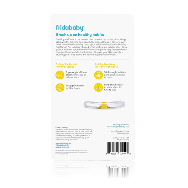 Fridababy Grow-with-Me Training Toothbrush Set | Infant to Toddler Toothbrush Oral Care for Sensitive Gums Combo Pack by Frida Baby