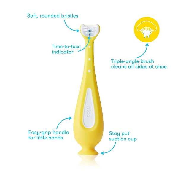 Fridababy Grow-with-Me Training Toothbrush Set | Infant to Toddler Toothbrush Oral Care for Sensitive Gums Combo Pack by Frida Baby