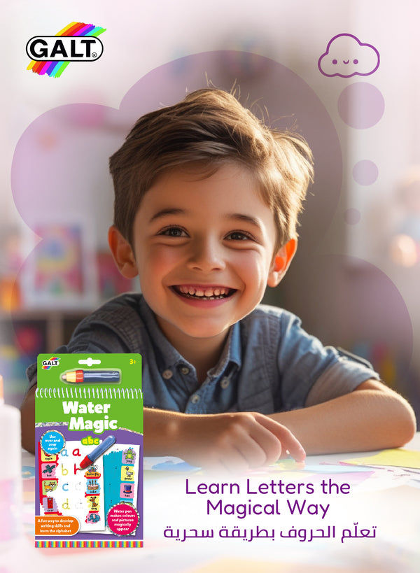 Water Magic ABC Colouring Book | Reusable Pages | Mess-Free Learning | Refillable Water Pen | Early Writing & Alphabet Skills | 14.5x1.5x26.5cm | Ages 3+